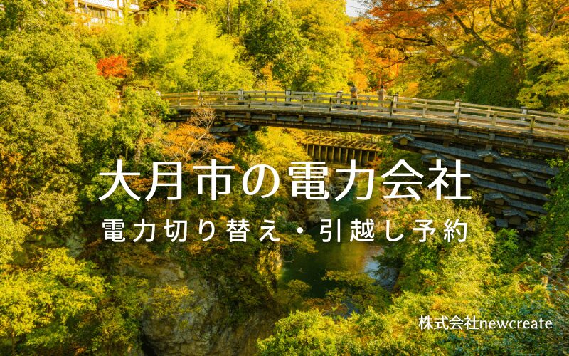 【大月市の電力会社情報】引越し予約・電力会社切り替え