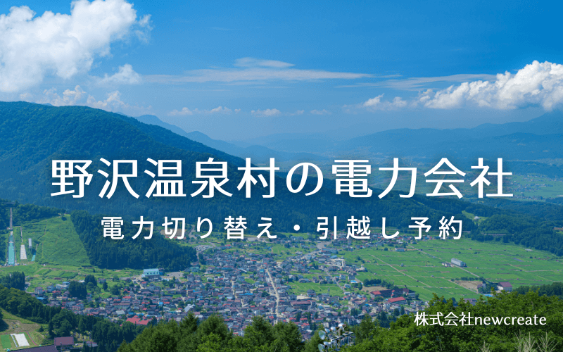 野沢温泉村で電気代を節約！引越し先の電力予約・新電力へ切替え