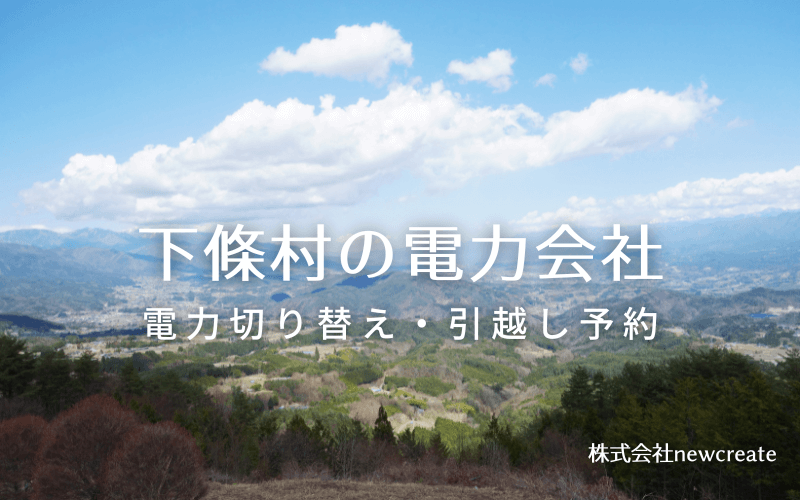 下條村で電気代を節約！引越し先の電力予約・新電力へ切替え